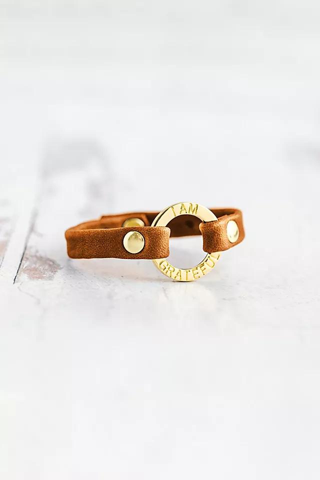 Giving Bracelets Gold I Am Grateful Mantra Bracelet by GIVING BRACELETS | FREE PEOPLE