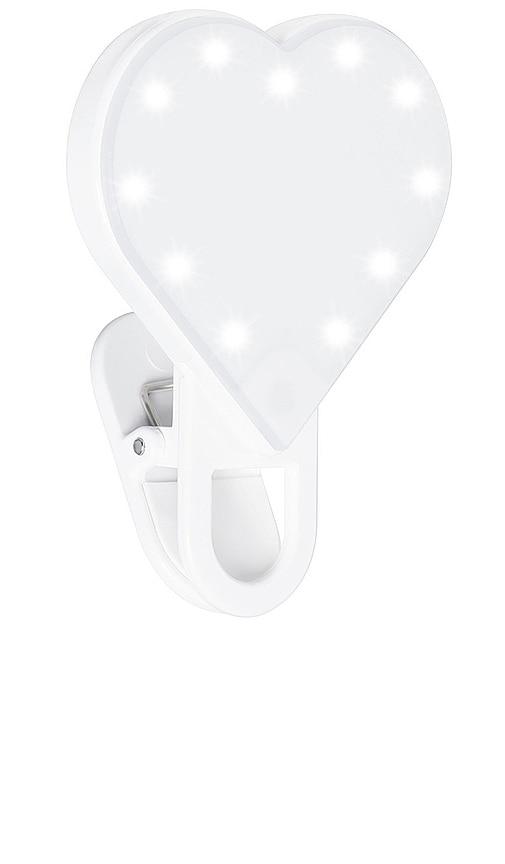 GLAMCOR Riki Sweetheart Selfie Light And Touch Up Mirror in White by GLAMCOR