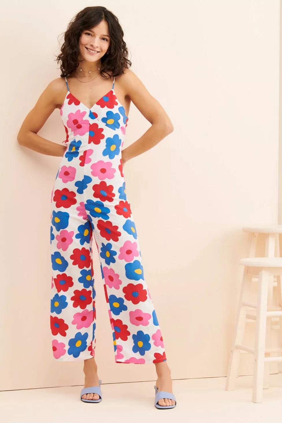 Glamorous Floral Open Back Jumpsuit by GLAMOROUS