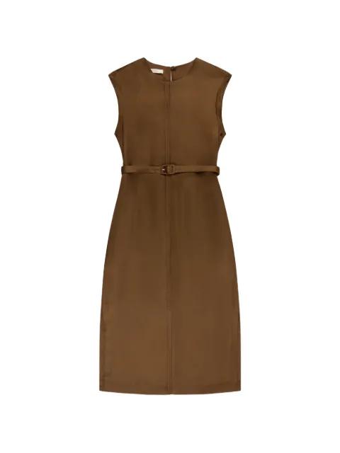 belted midi dress by GLANSHIRT