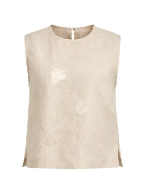 floral sleeveless top by GLANSHIRT