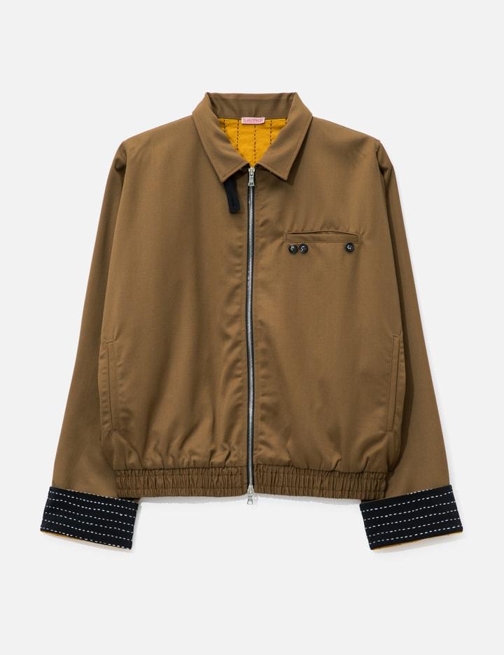Brown Chore Jacket With Stand Collar by GLASS CYPRESS