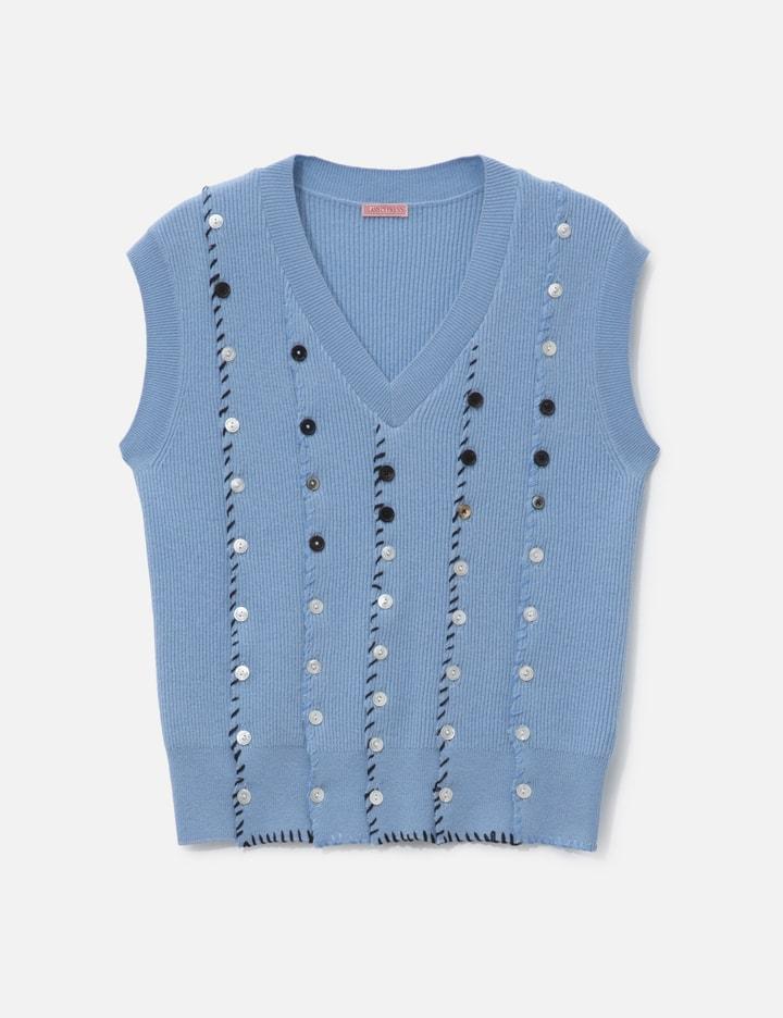 Light Blue Button Vest by GLASS CYPRESS