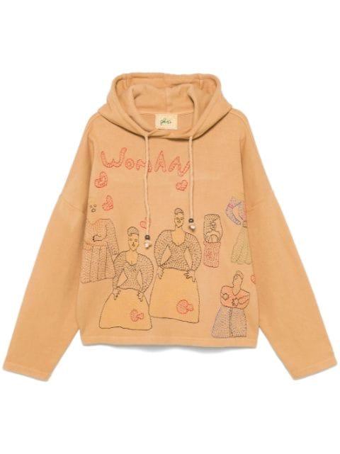 motif-embroidered hoodie by GLASS CYPRESS