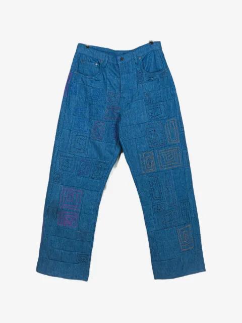 patchwork embroidered jeans by GLASS CYPRESS
