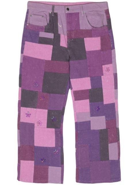 patchwork straight jeans by GLASS CYPRESS