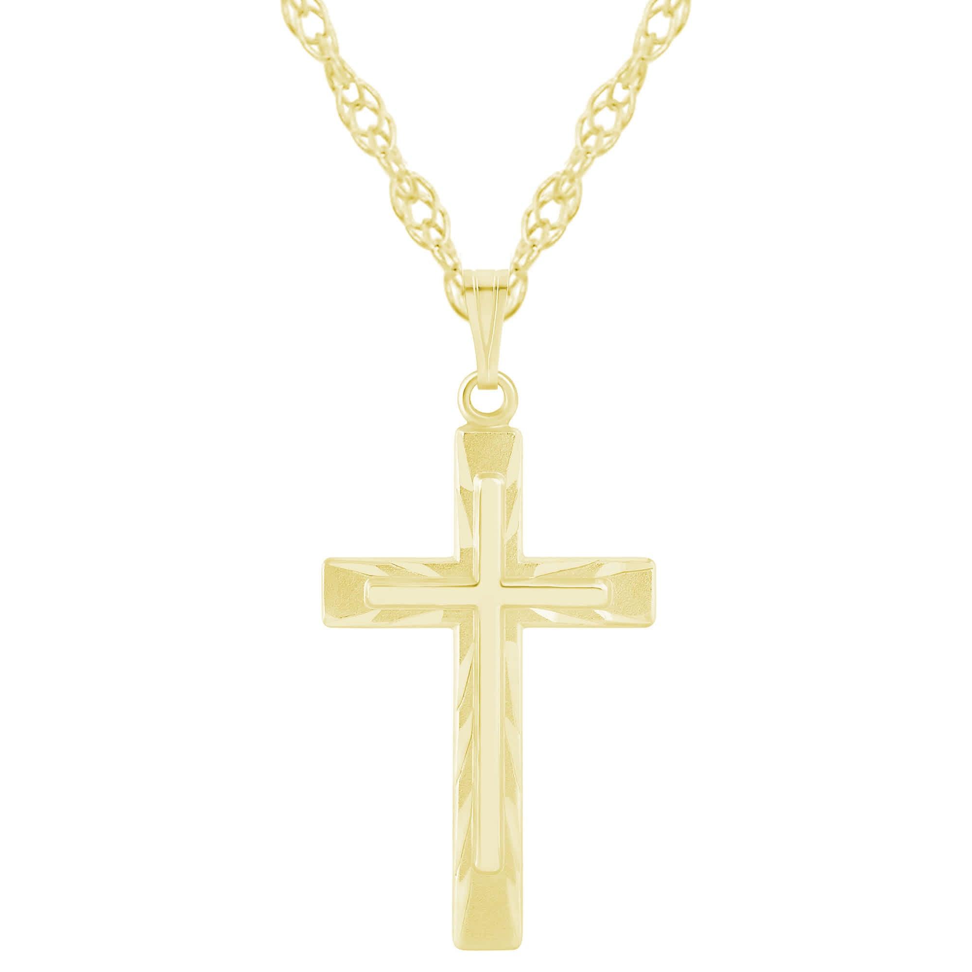 Sterling Silver Cross Pendant Necklace by GLISTENING JEWELS