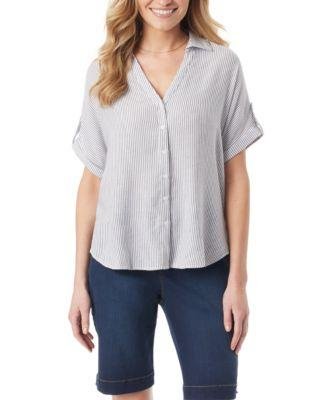 Women's Demi Short-Sleeve Button Front Shirt by GLORIA VANDERBILT