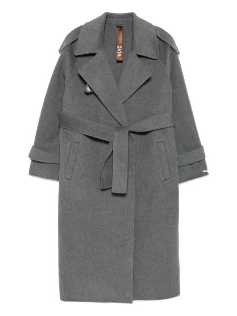 belted long-sleeve coat by GLOX