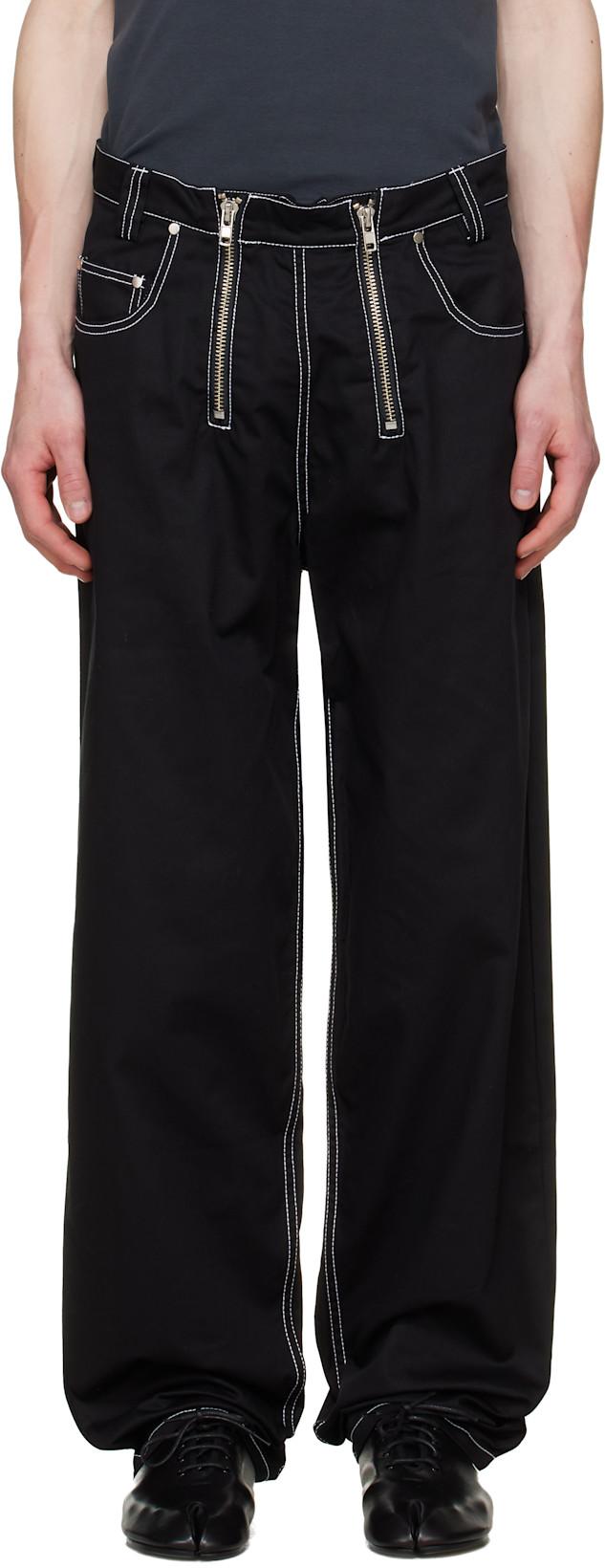 Black Cyrus Double Fly Trousers by GMBH