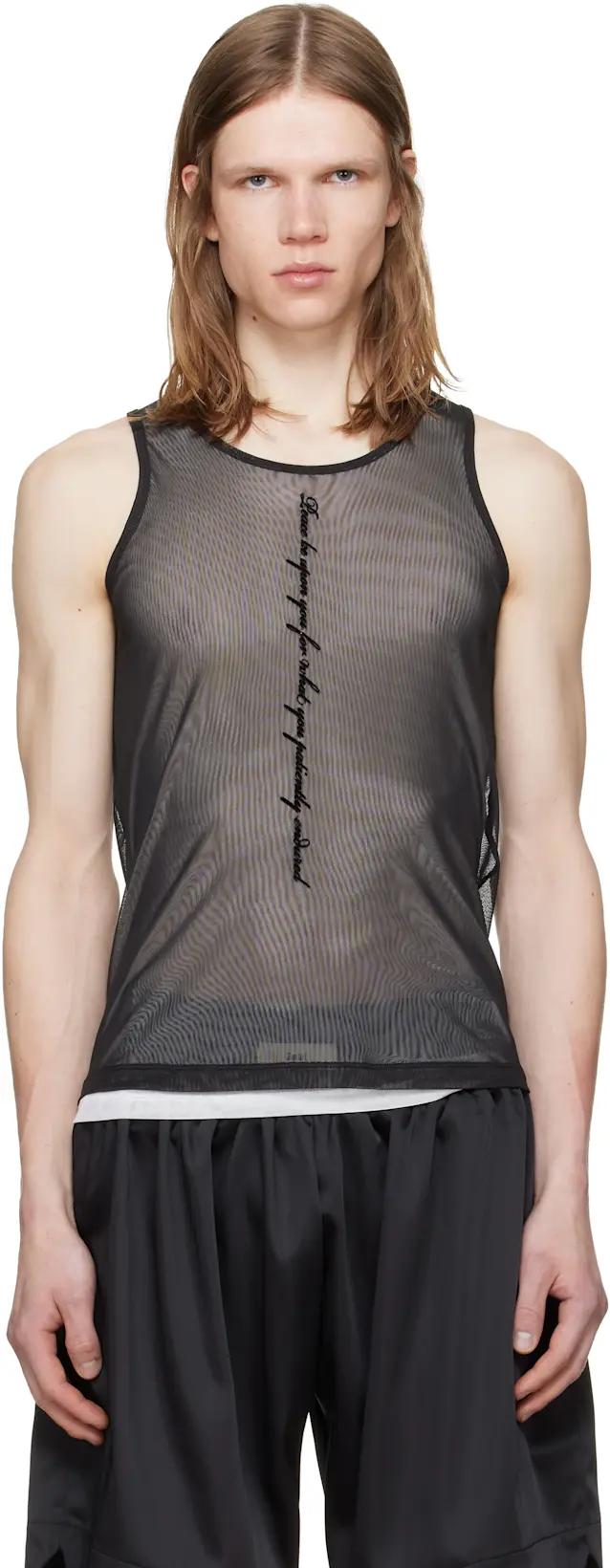 Black Mesh Tank Top by GMBH