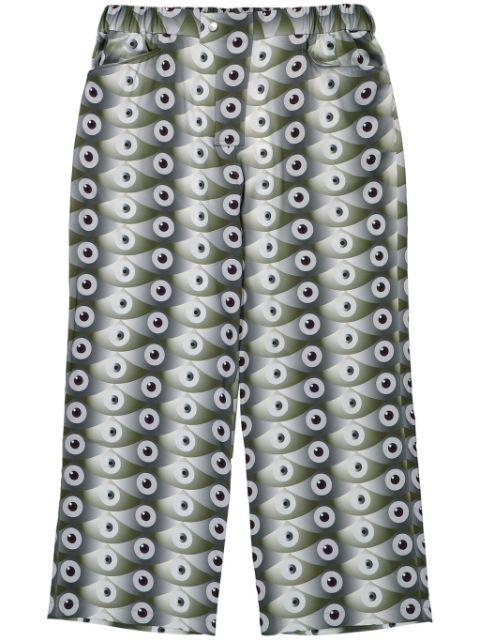 eye-print wide-leg trousers by GMBH