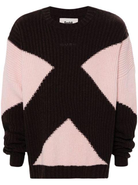 geometric-pattern knitted jumper by GMBH