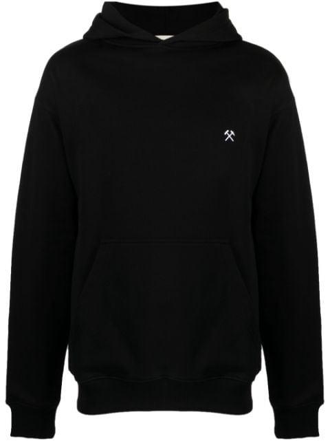 logo-embroidered organic cotton hoodie by GMBH