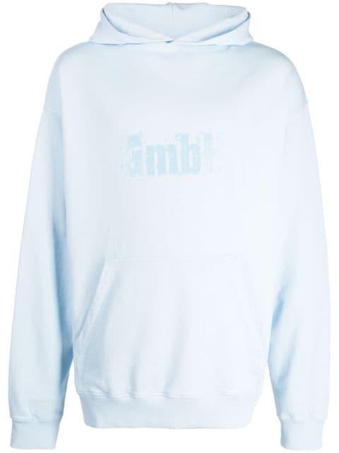 logo-print cotton hoodie by GMBH