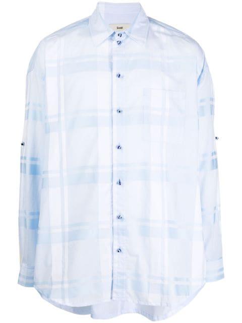 semi-sheer plaid cotton shirt by GMBH