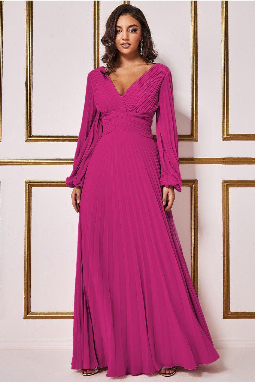 Balloon Sleeve Chiffon Maxi by GODDIVA