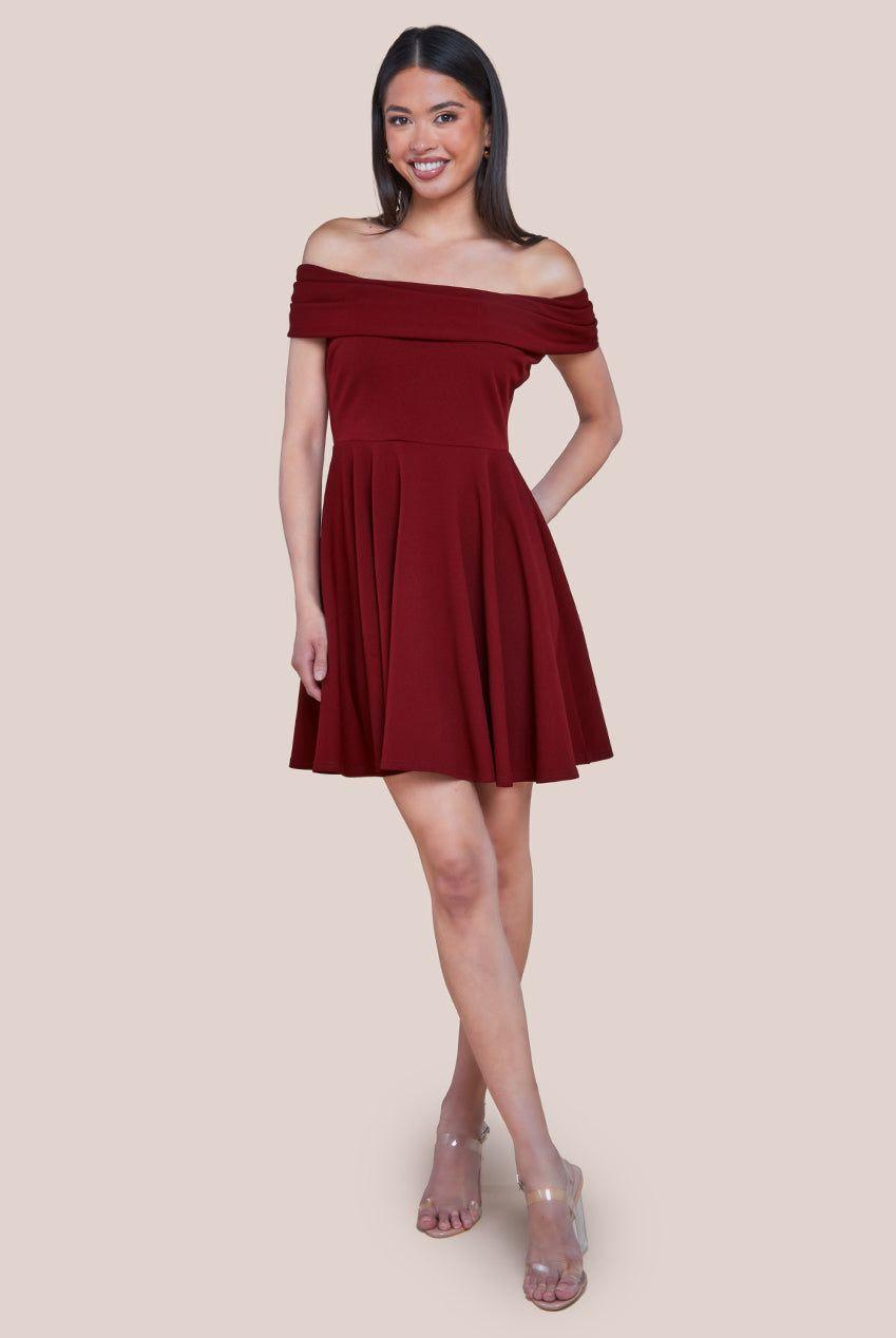 Bardot Scuba Crepe Skater Mini Dress by GODDIVA