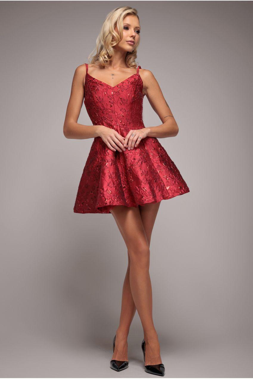 Jacquard Sleeveless A line Mini Dress by GODDIVA