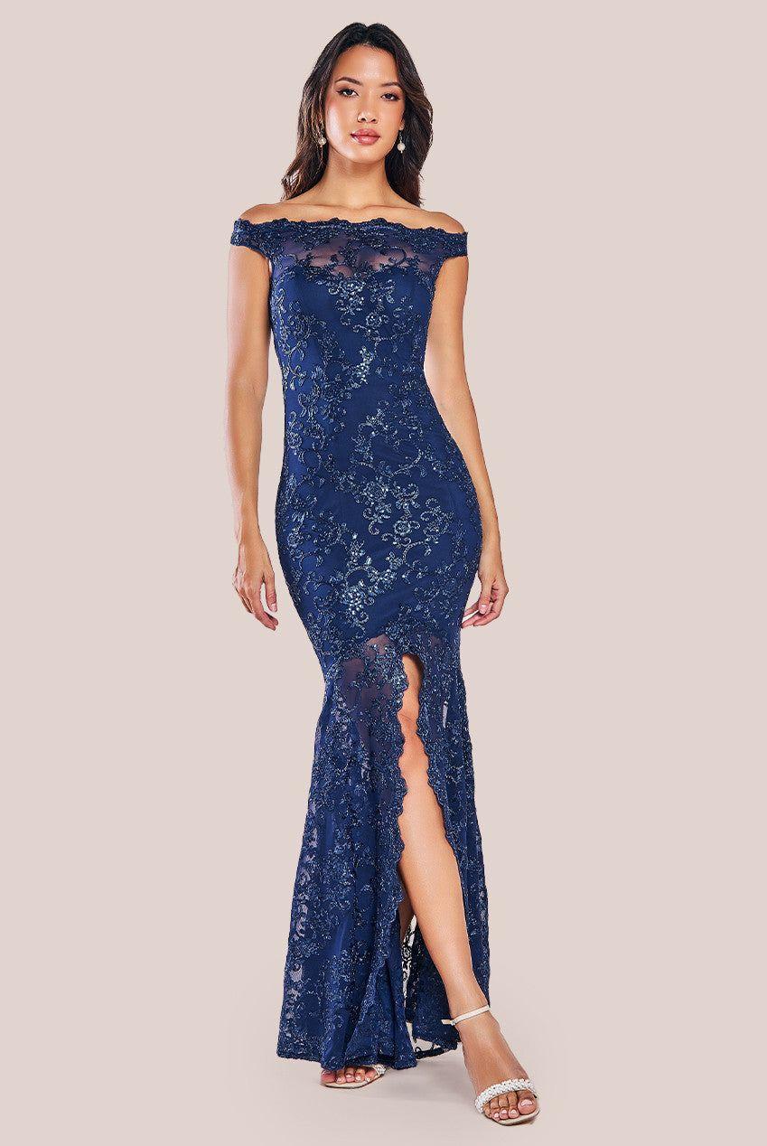 Lace Scallop Edge Mermaid Maxi Dress by GODDIVA
