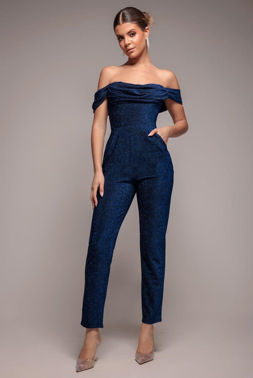 Lurex Cowl Neck Jumpsuit by GODDIVA