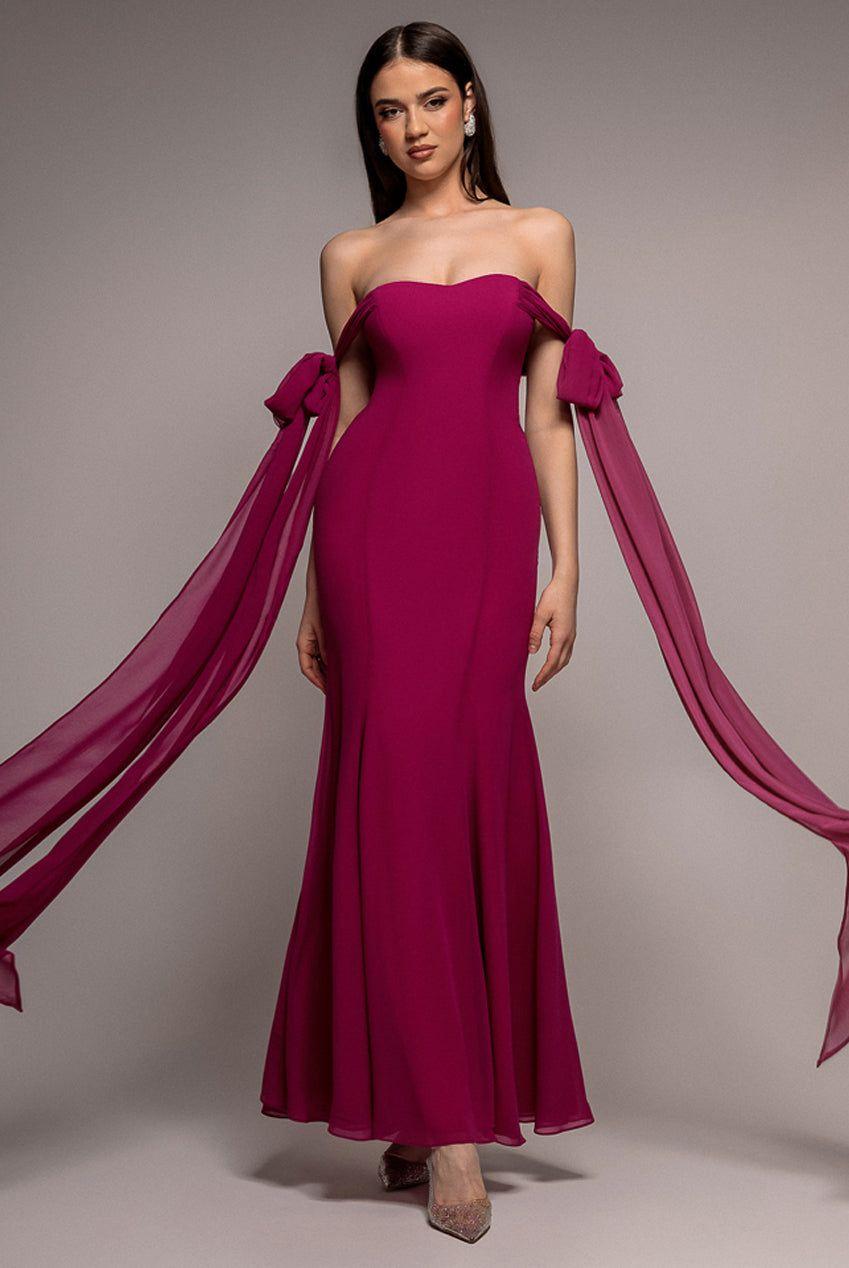 Multiway Cape Chiffon Sweetheart Maxi Dress by GODDIVA