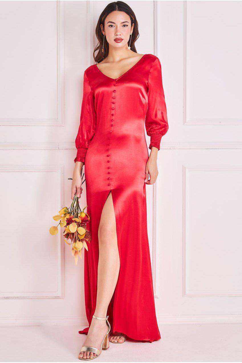 Satin Viscose Front Split Maxi by GODDIVA