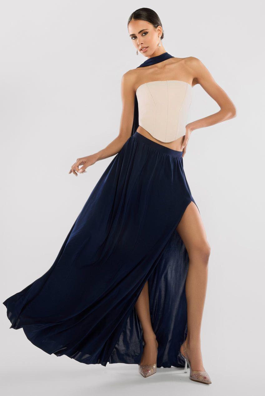 Side Split Jersey Maxi Skirt by GODDIVA