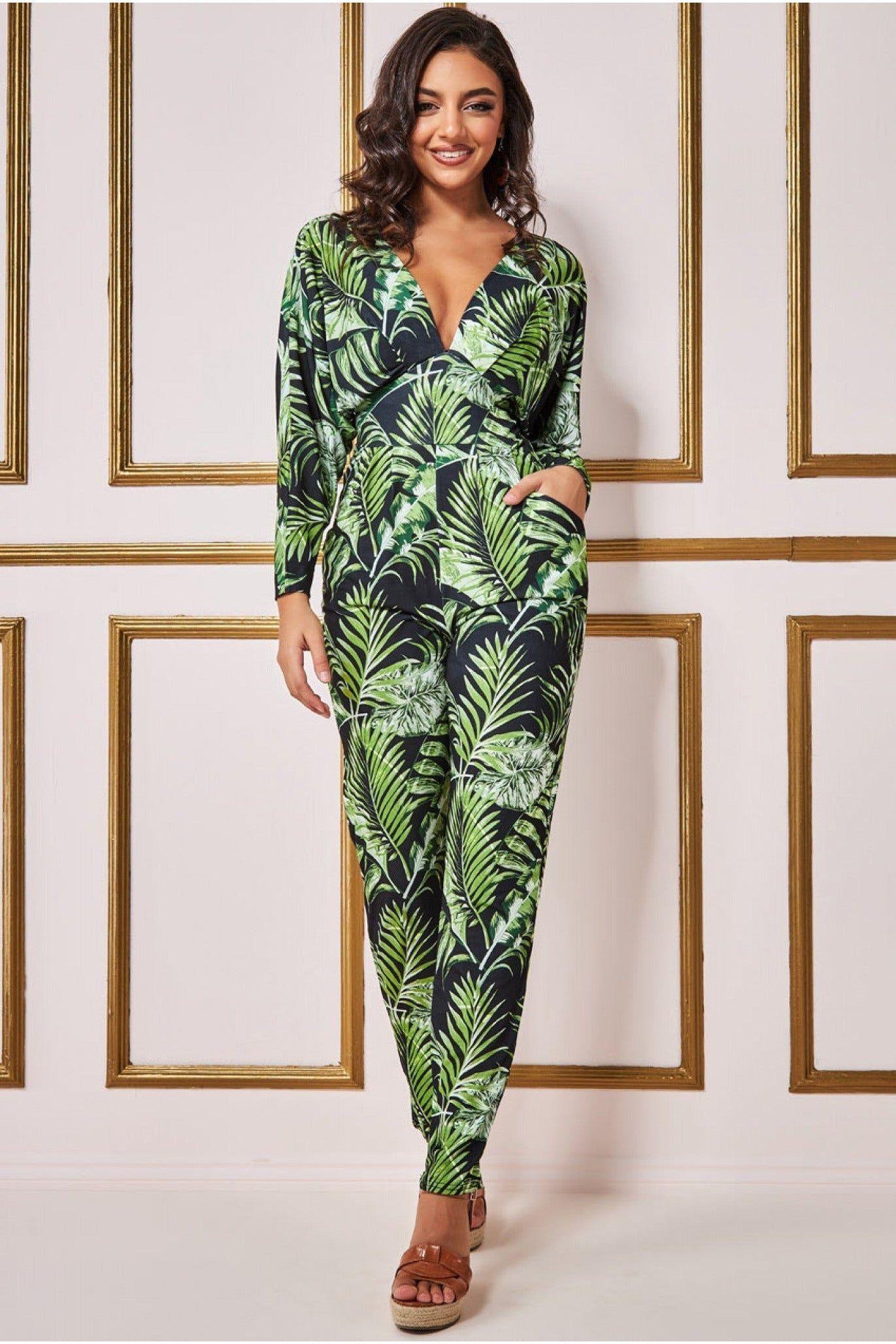 Tropical Print Jumpsuit by GODDIVA