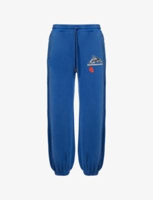 Brand-Print Straight-Leg Cotton-Jersey Jogging Bottoms by GODMADE