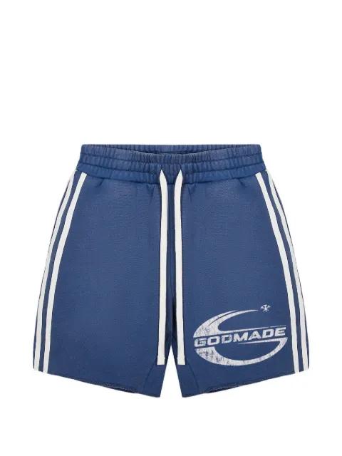 Imperial logo-print side-stripe shorts by GODMADE