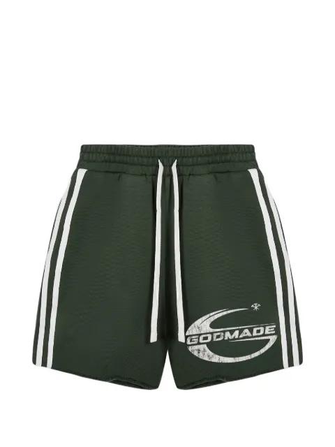 Imperial logo-print side-stripe shorts by GODMADE