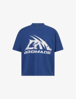 Logo-Print Oversized Cotton T-Shirt by GODMADE