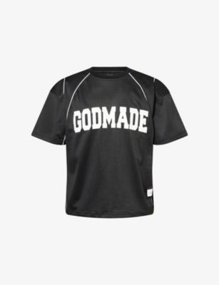 Logo-Print Perforated Jersey T-Shirt by GODMADE