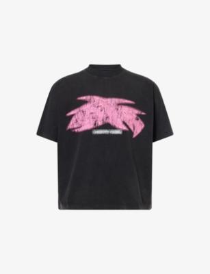 Vivid Graphic-Print Cotton T-Shirt by GODMADE