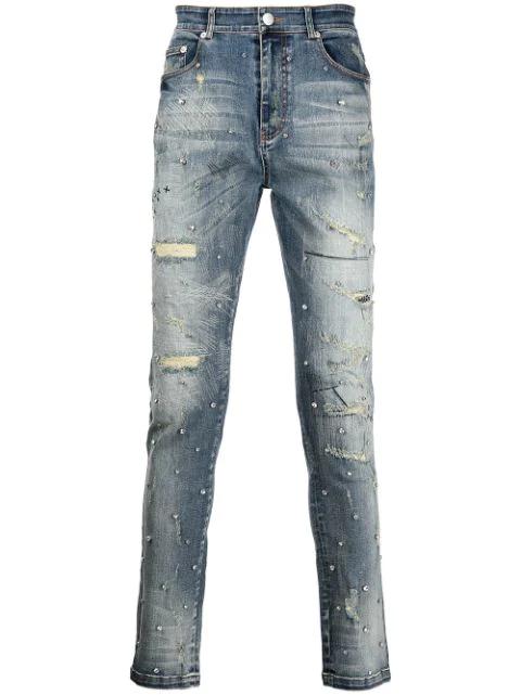 Cassidy crystal-embllished ripped jeans by GOD'S MASTERFUL CHILDREN