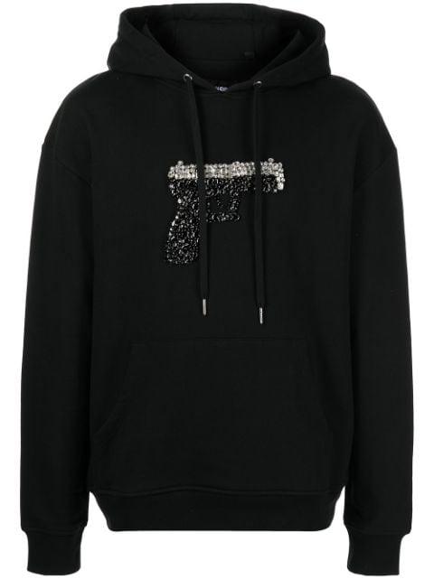 Triggered crystal-embellished hoodie by GOD'S MASTERFUL CHILDREN