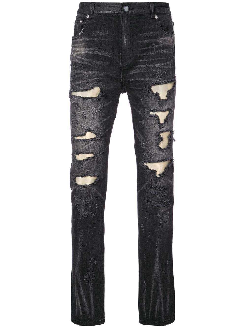 ripped fade denim jeans by GOD'S MASTERFUL CHILDREN