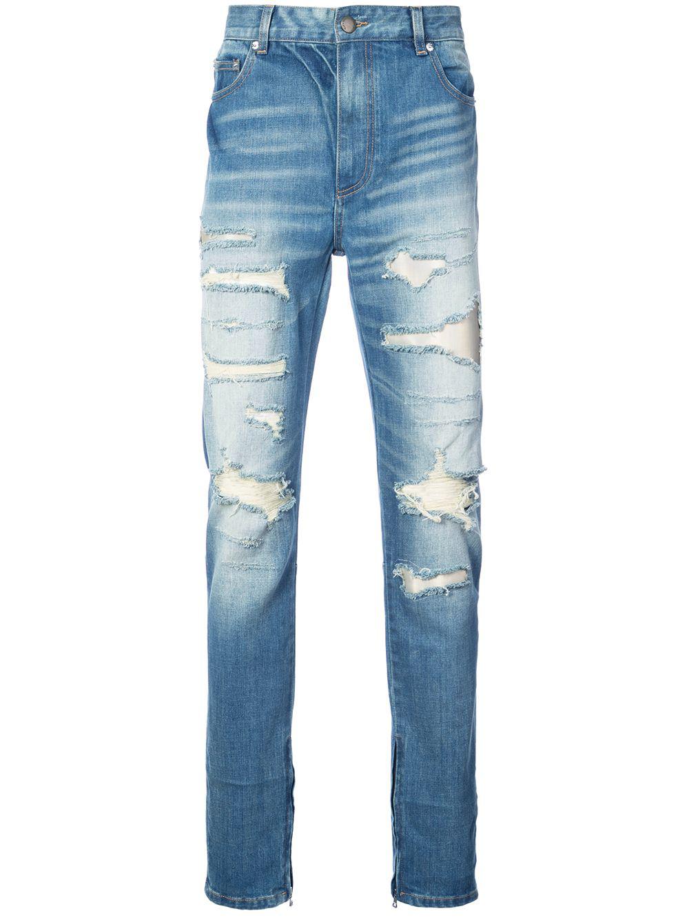 ripped straight-leg jeans by GOD'S MASTERFUL CHILDREN