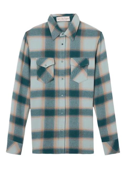 Avocado Shadow pocket checked shirt by GOD'S TRUE CASHMERE