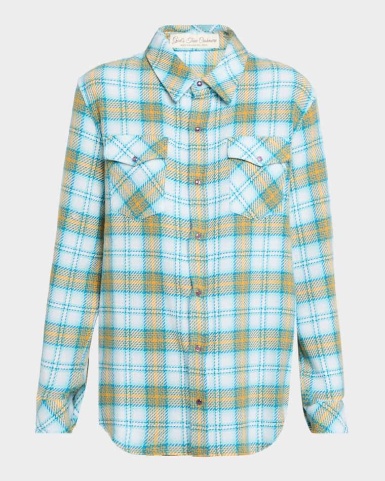 Freedom Tartan Cashmere Flannel Shirt by GOD'S TRUE CASHMERE