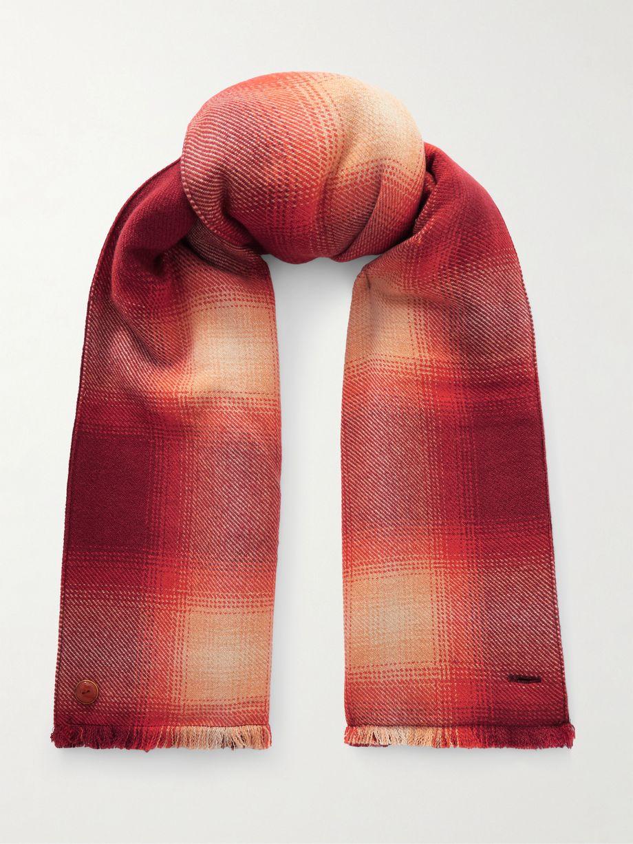 Fringed checked cashmere scarf by GOD'S TRUE CASHMERE