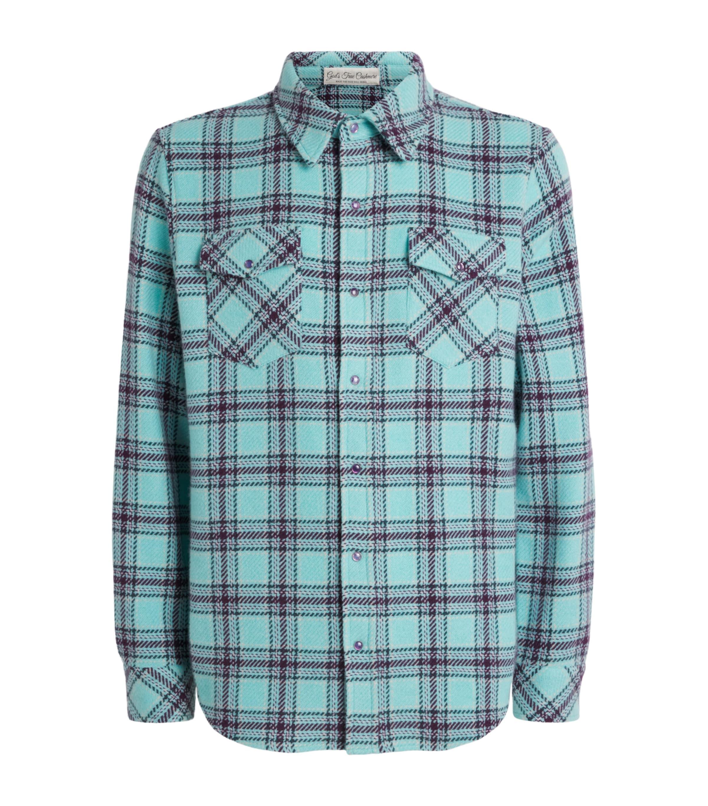 GOD'S TRUE CASHMERE Cashmere Tartan Lagoon Shirt by GOD'S TRUE CASHMERE