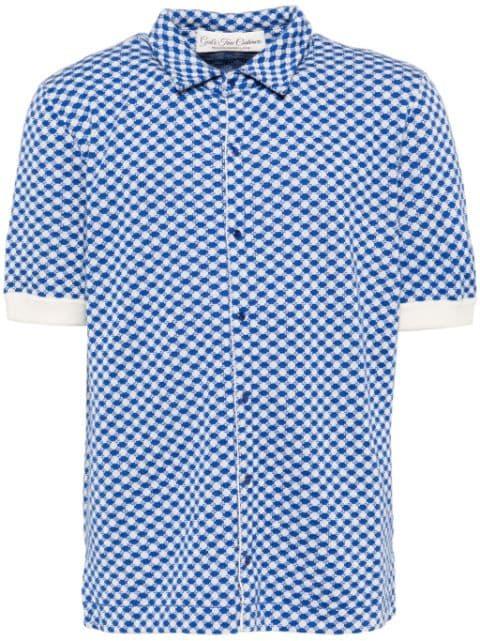 Lapis dot cashmere shirt by GOD'S TRUE CASHMERE