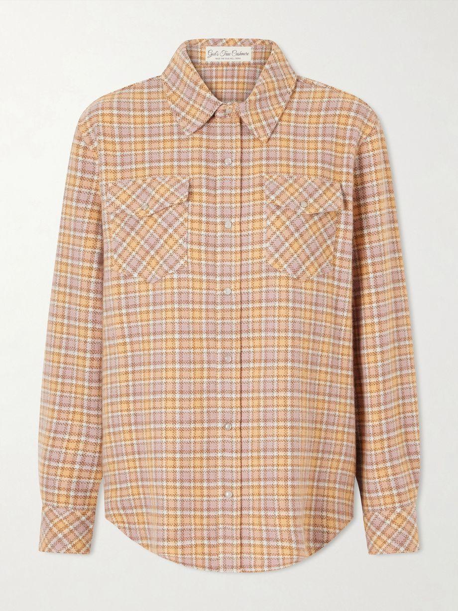 Midnight Rose checked cashmere shirt by GOD'S TRUE CASHMERE