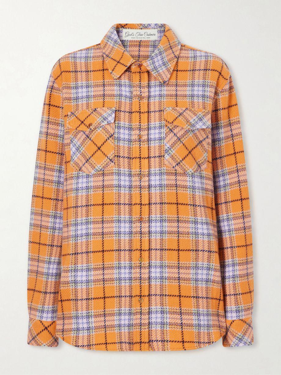 Midnight Sun checked cashmere shirt by GOD'S TRUE CASHMERE