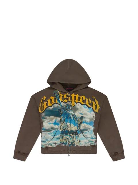 Chrome Liberty V2 zip-up hoodie by GODSPEED