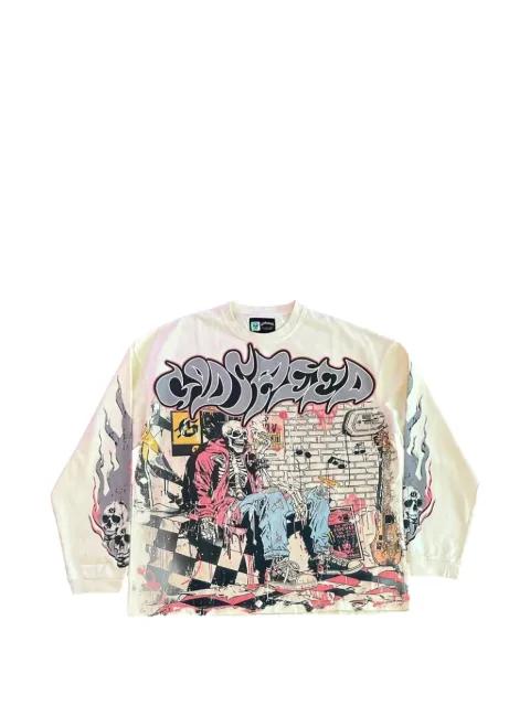 Stoner long-sleeved graphic-print sweatshirt by GODSPEED