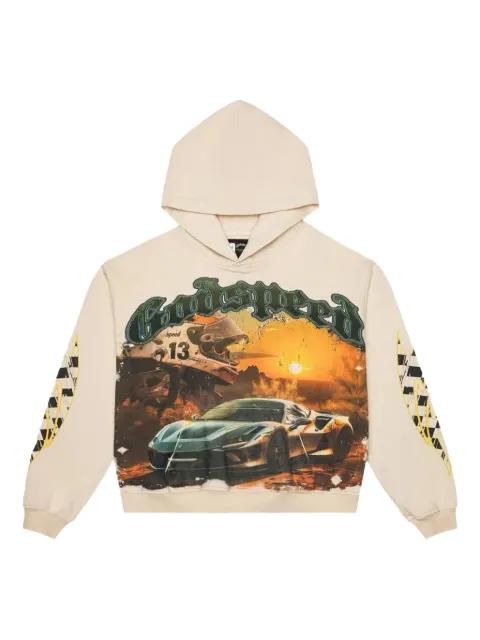 Sunset Drift graphic-print hoodie by GODSPEED