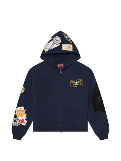 appliqued zip hoodie by GODSPEED